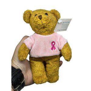 AVON Breast Cancer Crusade Teddy Bear Plush | Awareness Bean Bag Toy 6.5" Pink